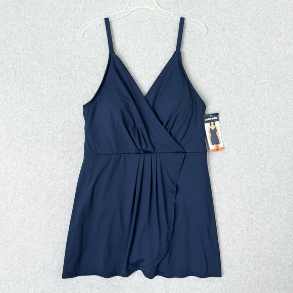 Lands' End Other - Lands End V Neck Tulip Wrap One Piece Swimsuit Swim Dress Size XXL Blue New